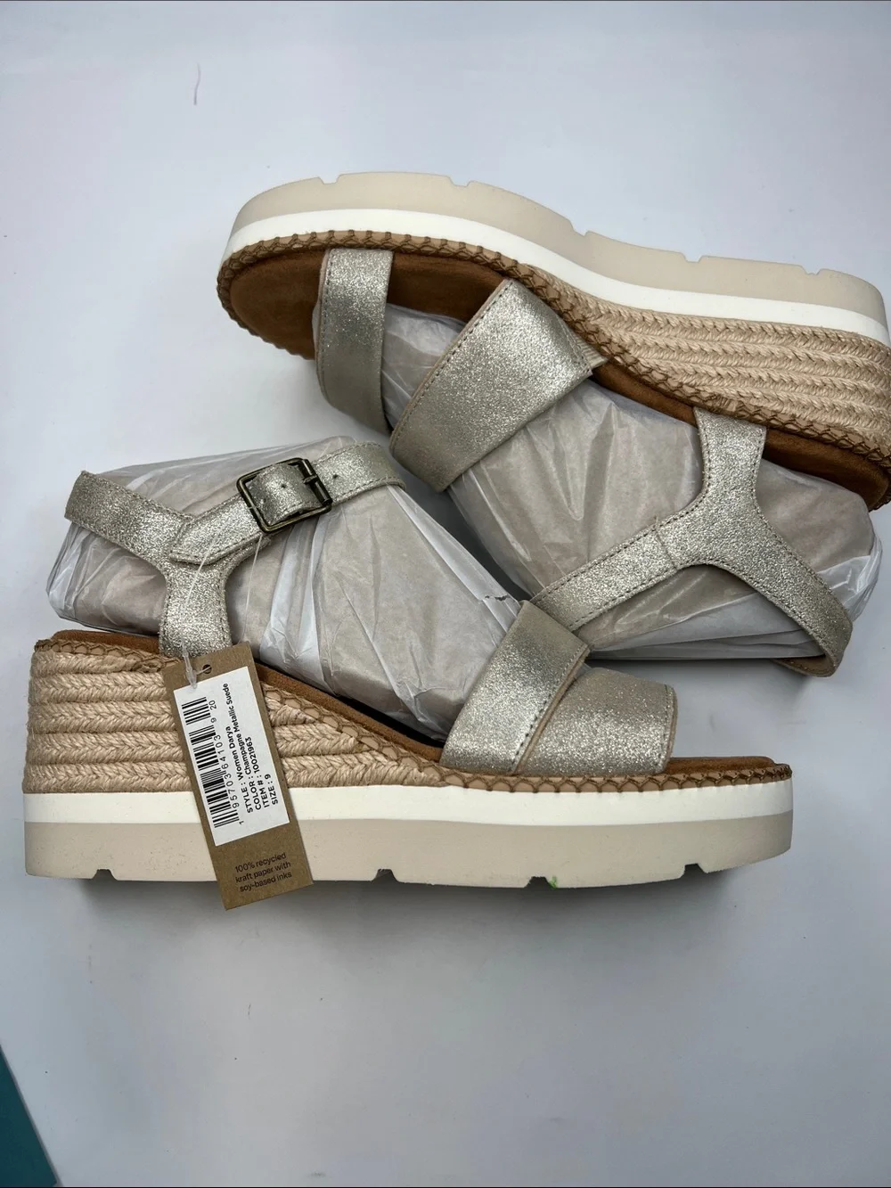 TOMS Women's Darya Open Toe Wedge Sandals Size 9